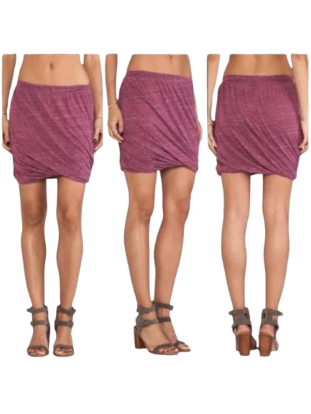 Free People Heathered Twisted Hem Bubble Skirt